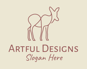 Brown Deer Line Art logo design