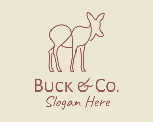 Brown Deer Line Art logo design