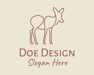 Doe - Brown Deer Line Art logo design