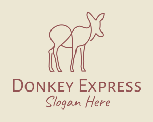 Donkey - Brown Deer Line Art logo design