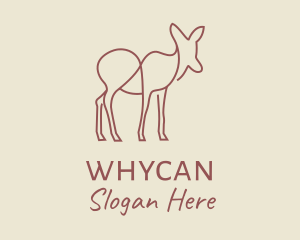 Pony - Brown Deer Line Art logo design