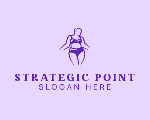 Plus Size Woman Bikini logo design