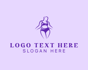 Undies - Plus Size Woman Bikini logo design