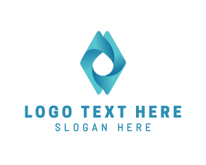 Hydrogen - Water Droplet Diamond logo design