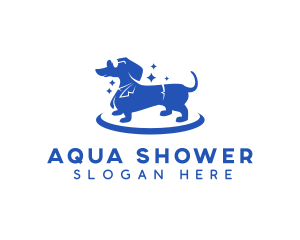 Shower - Dachshund Dog Suit logo design