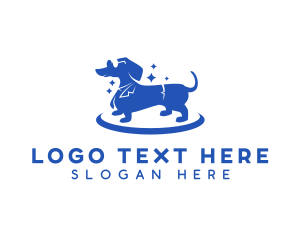 Shower - Dachshund Dog Suit logo design