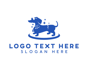 Silhouette - Dachshund Dog Suit logo design