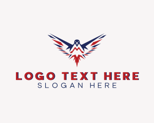 Veteran - Flying Eagle Letter M logo design