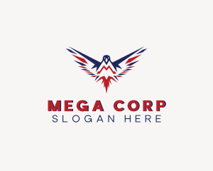 Flying Eagle Letter M logo design