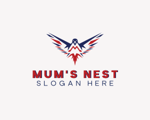 Flying Eagle Letter M logo design