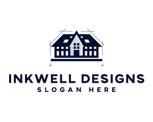 Home Architecture Blueprint logo design