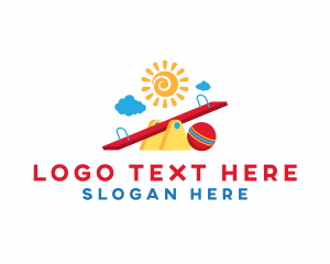 Cloud - Children Seesaw Playground logo design