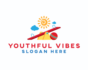 Youth - Children Seesaw Playground logo design