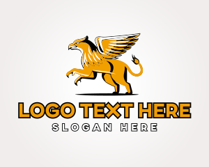 Legendary - Mythological Lion Griffin logo design