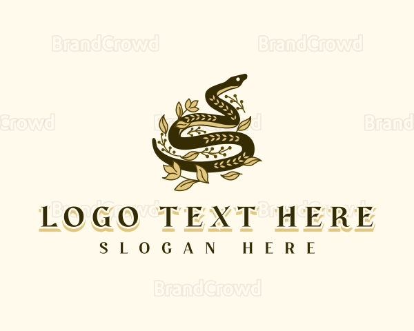 Elegant Floral Snake Logo