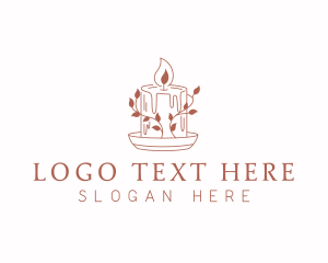 Candle  Light - Candle Wax Leaves logo design