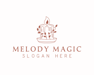 Scented - Candle Wax Leaves logo design
