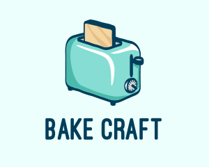 Teal Bread Toaster logo design