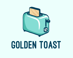 Toast - Teal Bread Toaster logo design