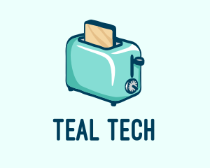 Teal Bread Toaster logo design