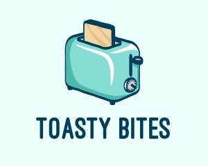 Toaster - Teal Bread Toaster logo design