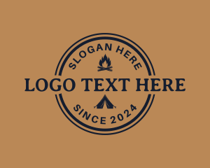 Glamping - Outdoor Bonfire Camp logo design