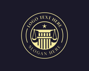 Justice Scale - Law Judge Pillar logo design