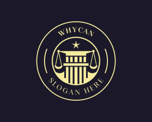 Courthouse - Law Judge Pillar logo design