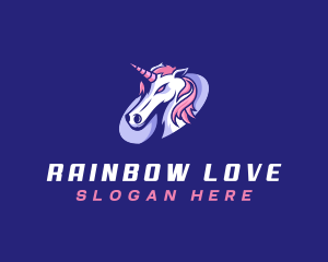 Lesbian - Unicorn Gaming Mythical logo design