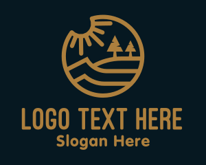Traveler - Gold Lakeside Outdoors logo design