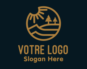 Gold Lakeside Outdoors logo design