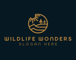 Gold Lakeside Outdoors logo design