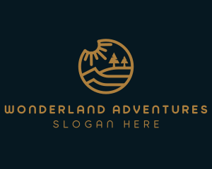 Gold Lakeside Outdoors logo design