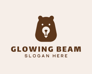 Bear Light Bulb  logo design