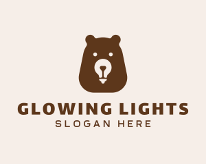 Bear Light Bulb  logo design