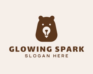 Bear Light Bulb  logo design