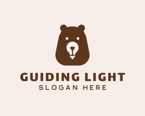 Bear Light Bulb  logo design