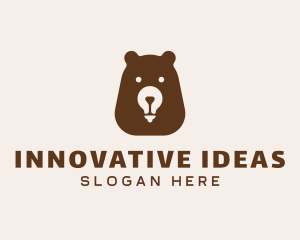 Bear Light Bulb  logo design