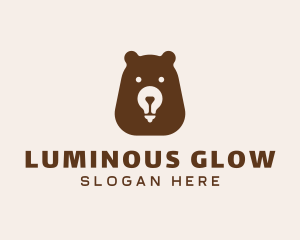 Illuminated - Bear Light Bulb logo design