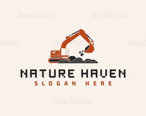 Excavator Dig Machinery Logo