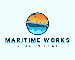 Speedboat Sea Travel logo design