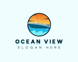 Speedboat Sea Travel logo design