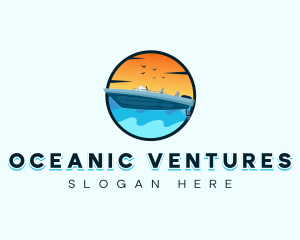 Speedboat Sea Travel logo design