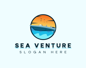 Speedboat Sea Travel logo design