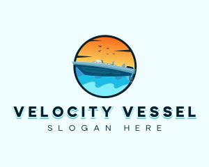 Speedboat Sea Travel logo design