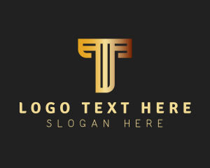 Investor - Golden Generic Letter T logo design
