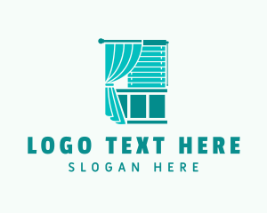 Teal - Curtain Window Blinds logo design