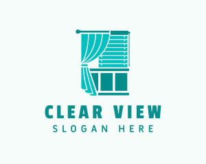 Curtain Window Blinds logo design