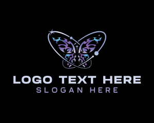 Space - Cosmic Butterfly Orbit logo design