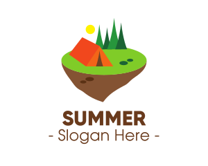 Sun Camping Tent logo design